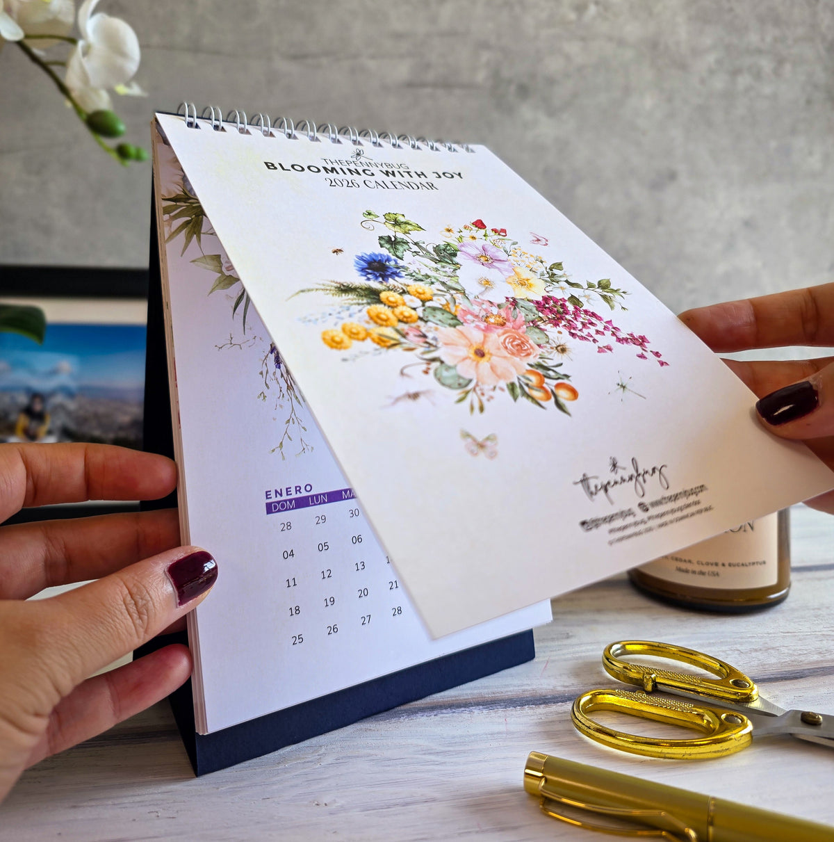 Thepennybug 2026 Desk Calendar - Blooming with Joy