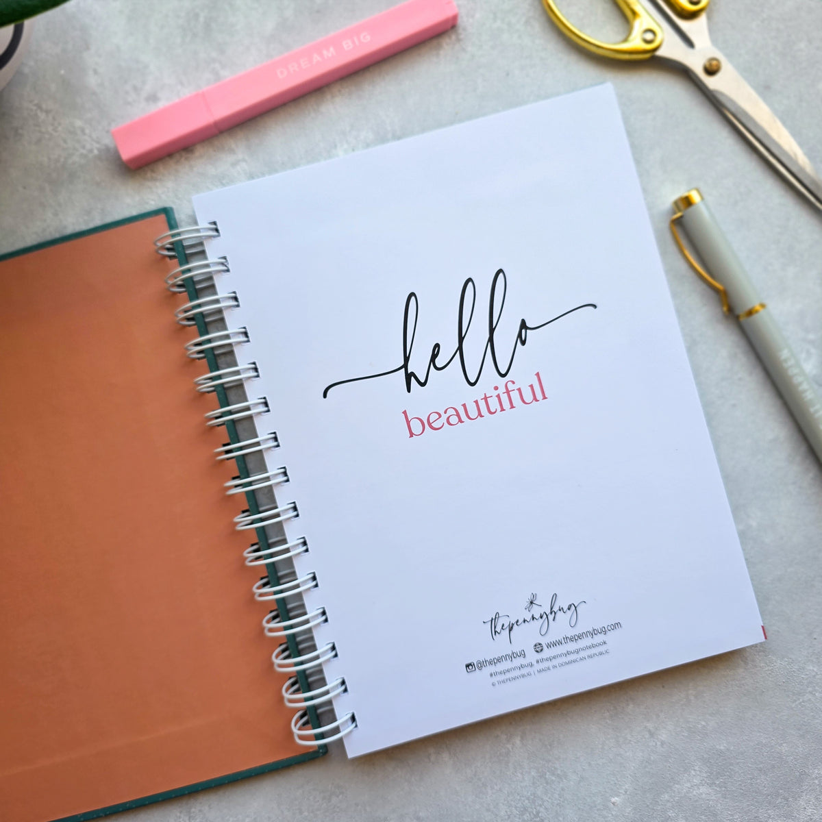 Thepennybug Notebook - Teal Mini Dots